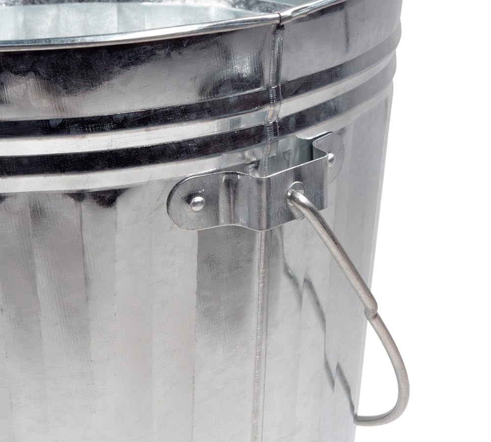 4 Gallon Galvanized Steel Trash Can with Lid J6633