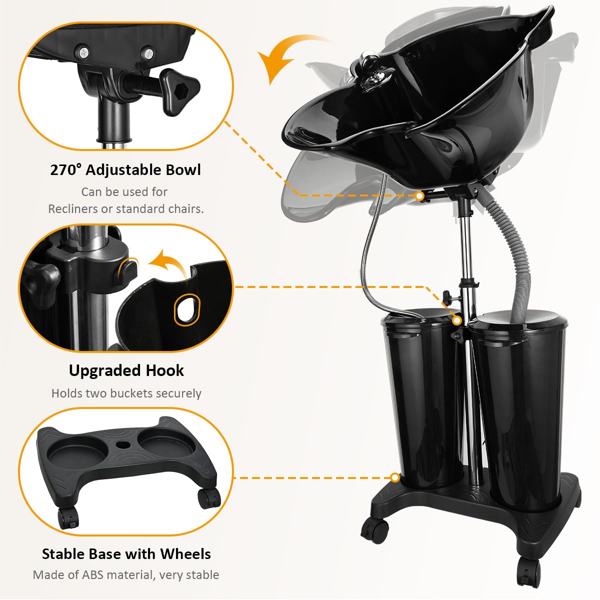 Portable Shampoo Bowl with Electric Pump N7357