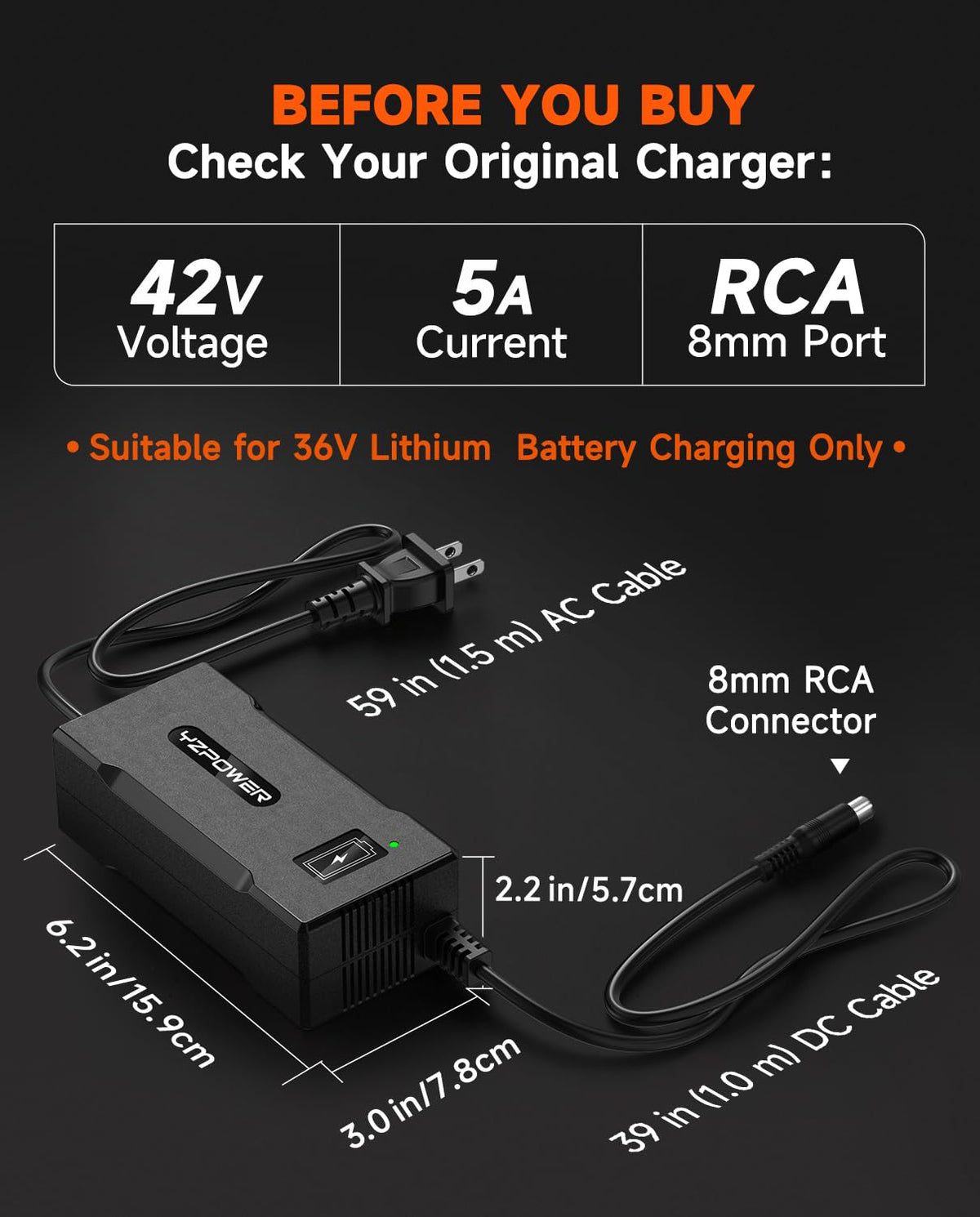 42V 5A Scooter Lithium Battery Charger C1635