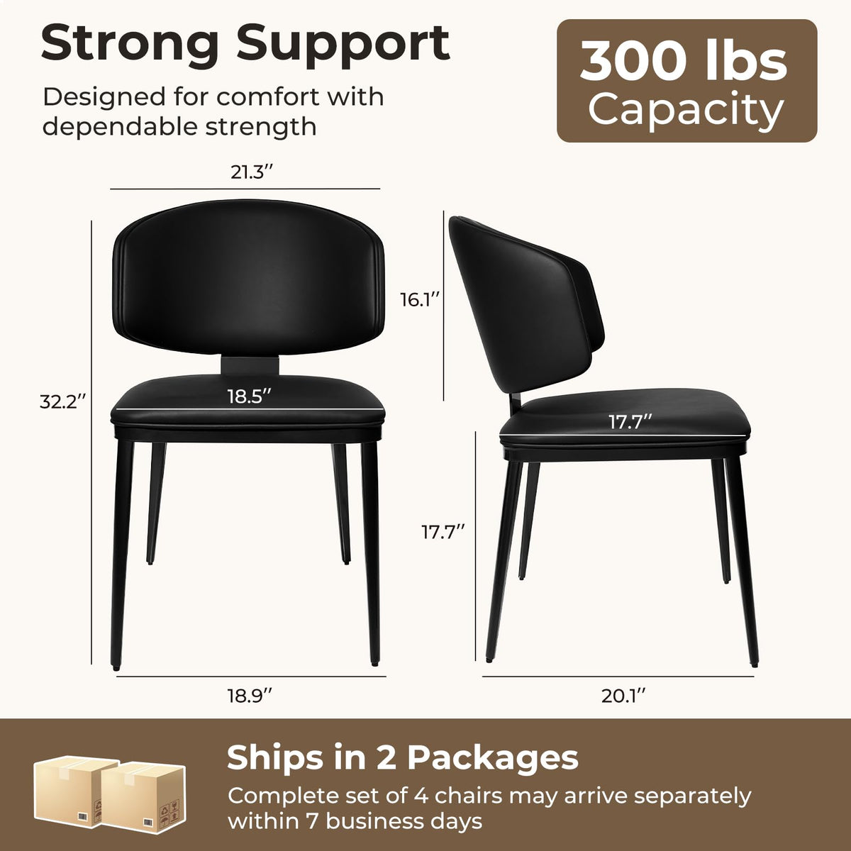 Dining Chairs Set of 4 Faux Leather K953