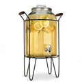 3 Gallon Glass Beverage Dispenser with Glass Lid and Metal Stand G3056
