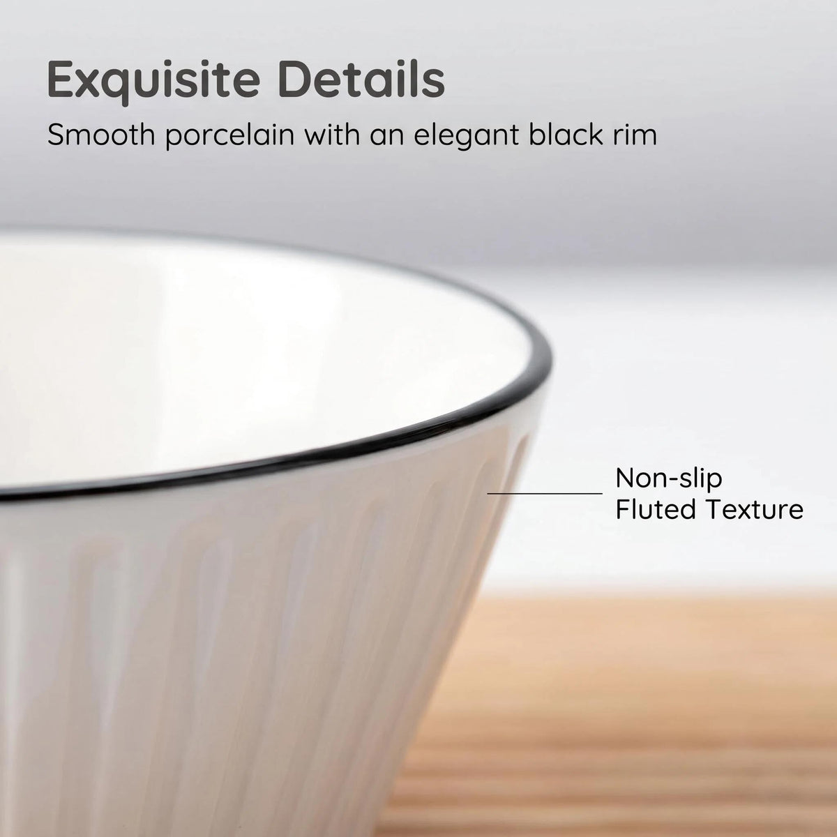 White Ceramic Serving Bowls Set of 4 J485341