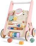 Pink Wooden Baby Walker S6577