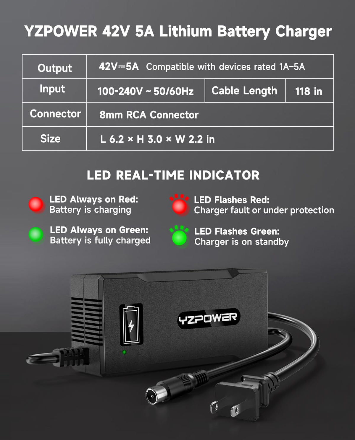 42V 5A Scooter Lithium Battery Charger C1635