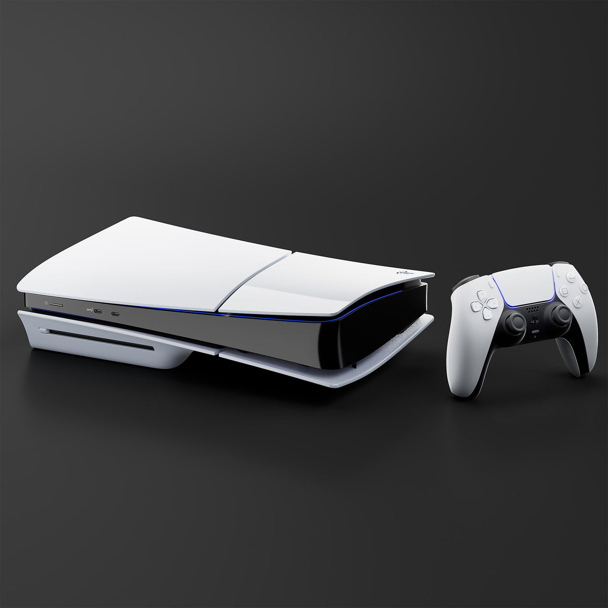 White PlayStation 5 Slim Disc 2TB SSD Console Bundle with Dual-Controller Charger L8661
