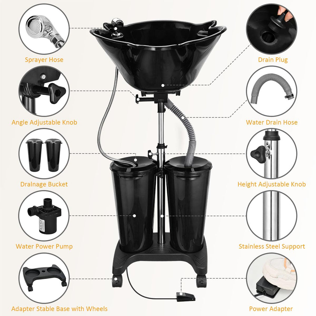 Portable Shampoo Bowl with Electric Pump N7357
