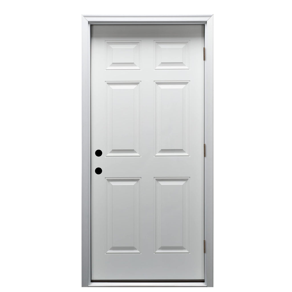 Steel Primed Left Hand Outswing Prehung Front Door 6-Panel 32'' x 80" Q8866