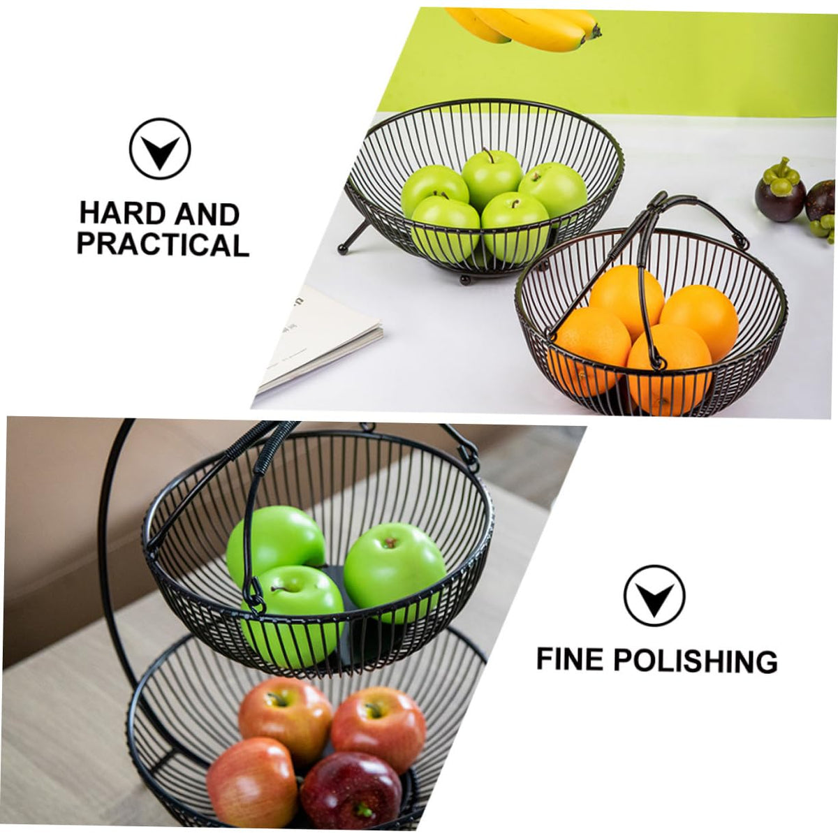 Double Layer Iron Fruit Basket C522