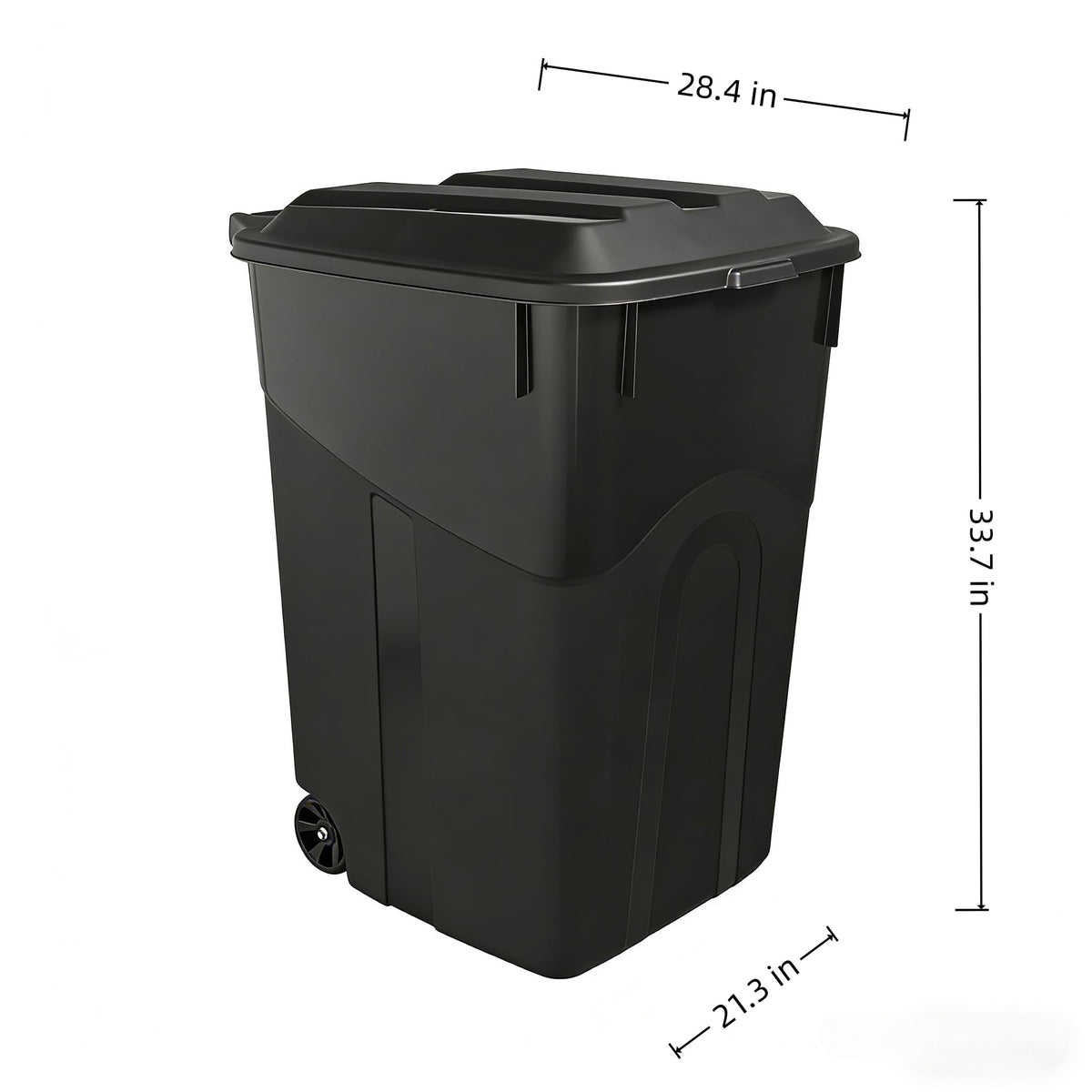 45 Gallon Wheeled Trash Can with Attached Lid L905807