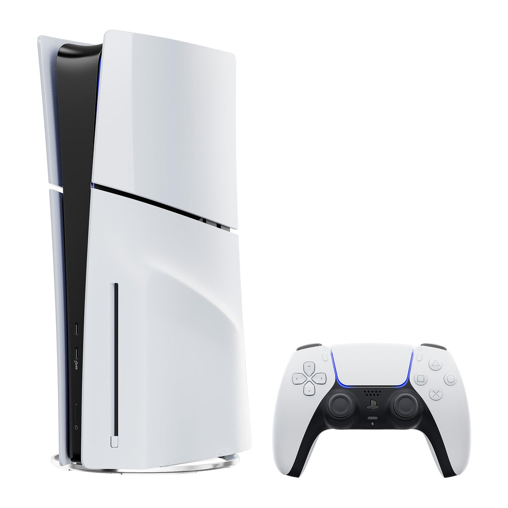 White PlayStation 5 Slim Disc 2TB SSD Console Bundle with Dual-Controller Charger L8661