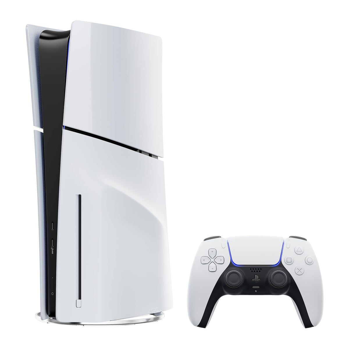 White PlayStation 5 Slim Disc 2TB SSD Console Bundle with Dual-Controller Charger L8661