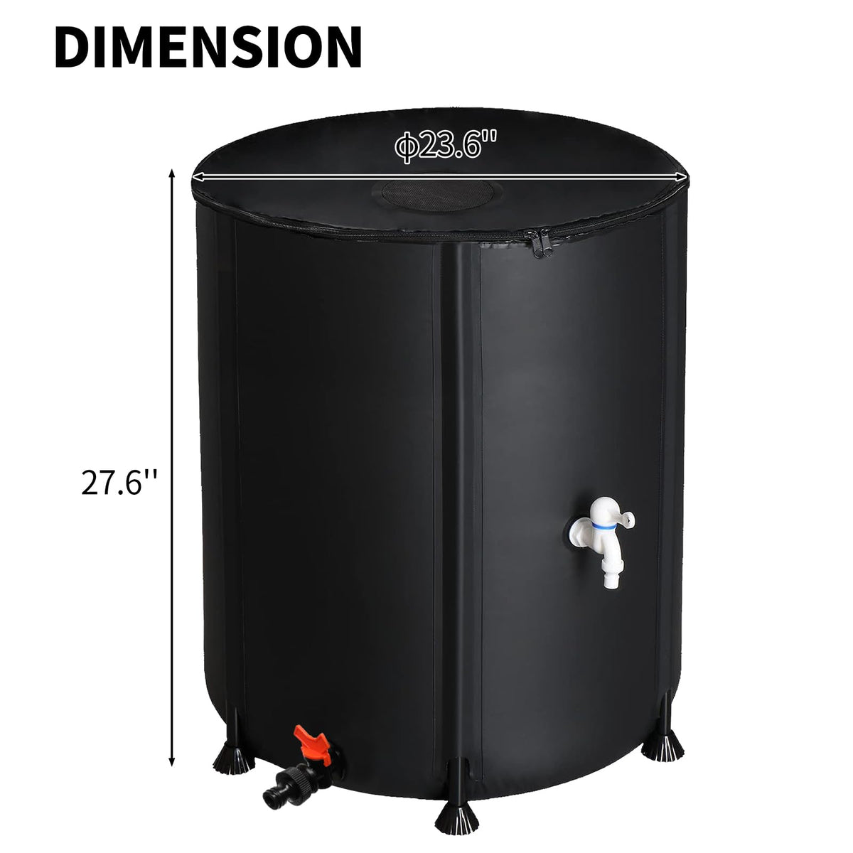 50 Gallon Folding Rain Barrel with Water Filter R440