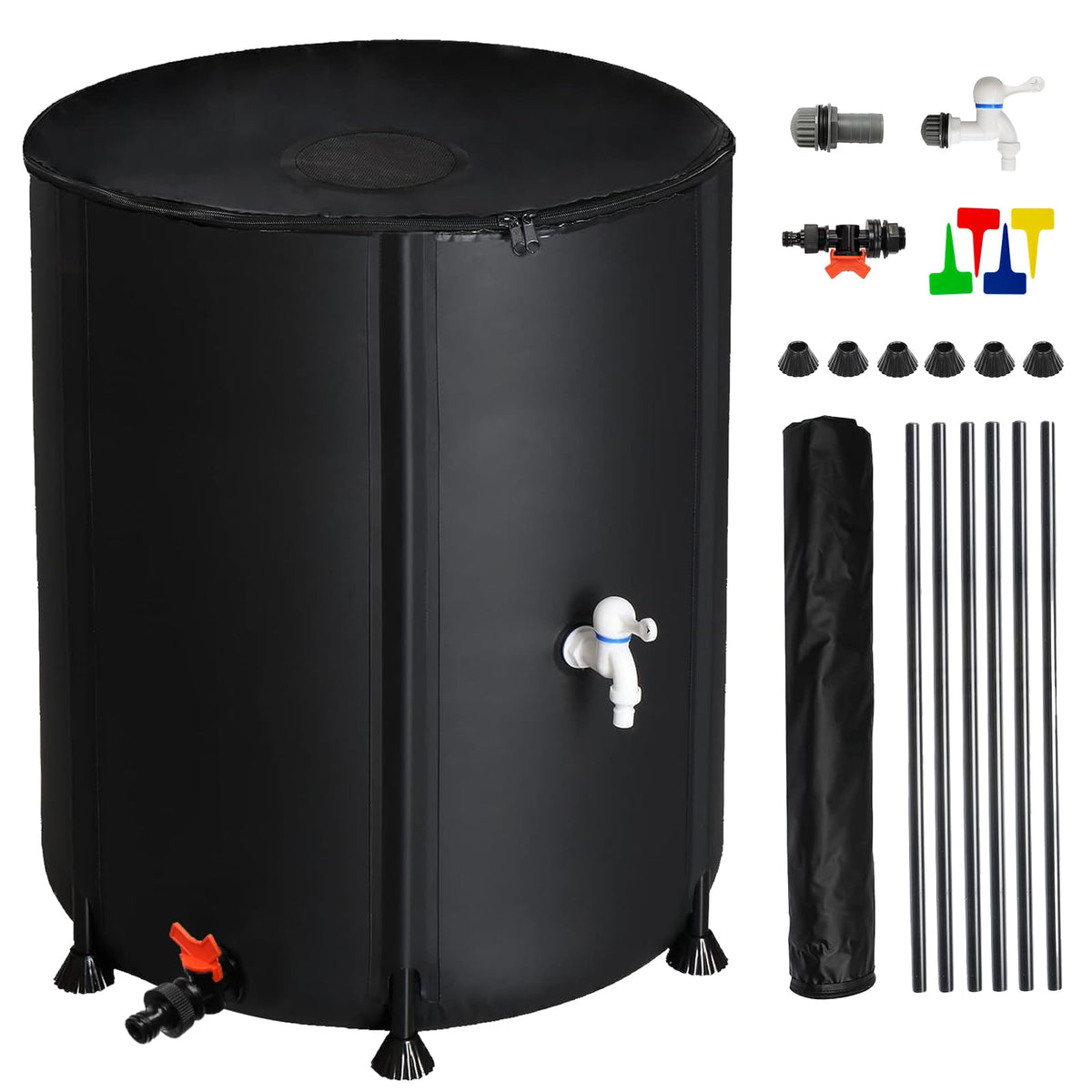 50 Gallon Folding Rain Barrel with Water Filter R440