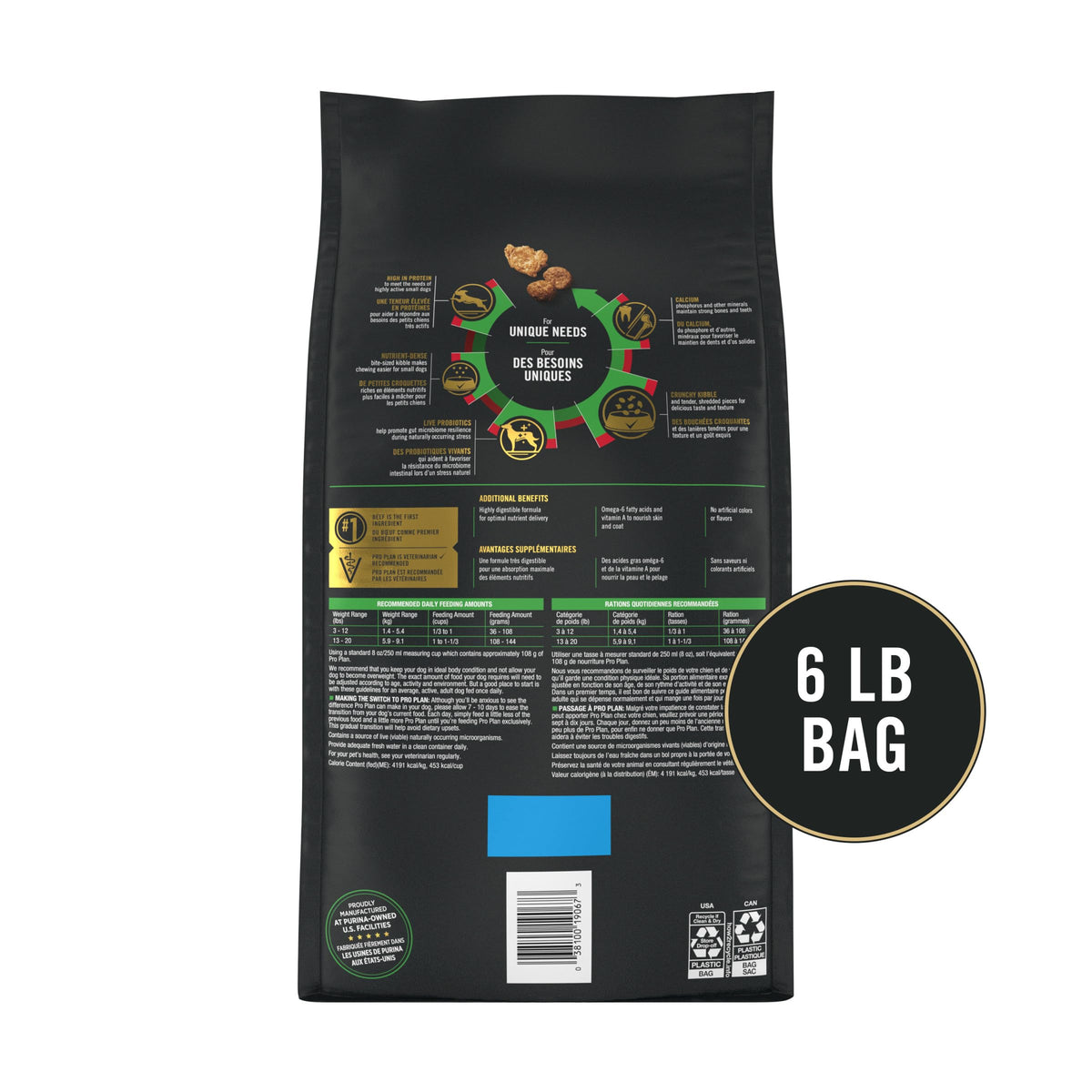 Small Breed Dry Dog Food Shredded Blend Beef 6 lb Bag J950450