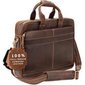 Full-Grain Leather Laptop Briefcase O7779