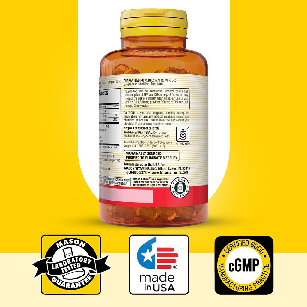 Omega 3 Fish Oil 1000mg 90 Softgels F928166