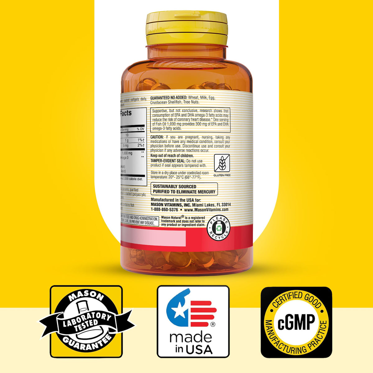Omega 3 Fish Oil 1000mg 90 Softgels F928166