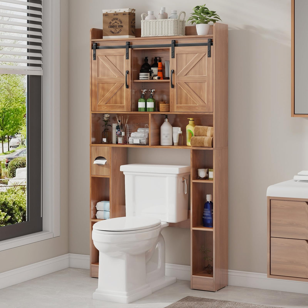 Over The Toilet Cabinet with Sliding Doors M23983