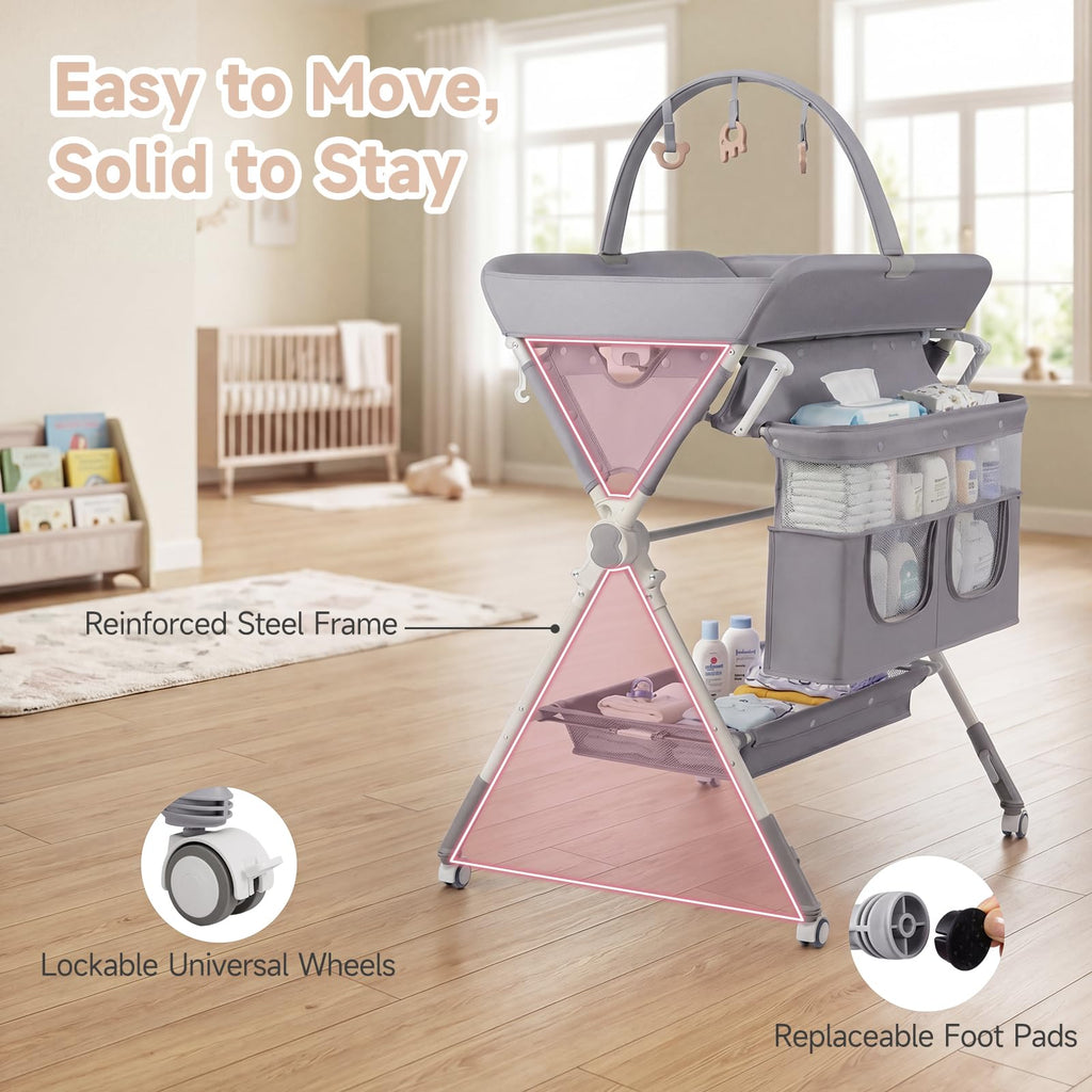 Portable Baby Changing Table with Wheels Z655