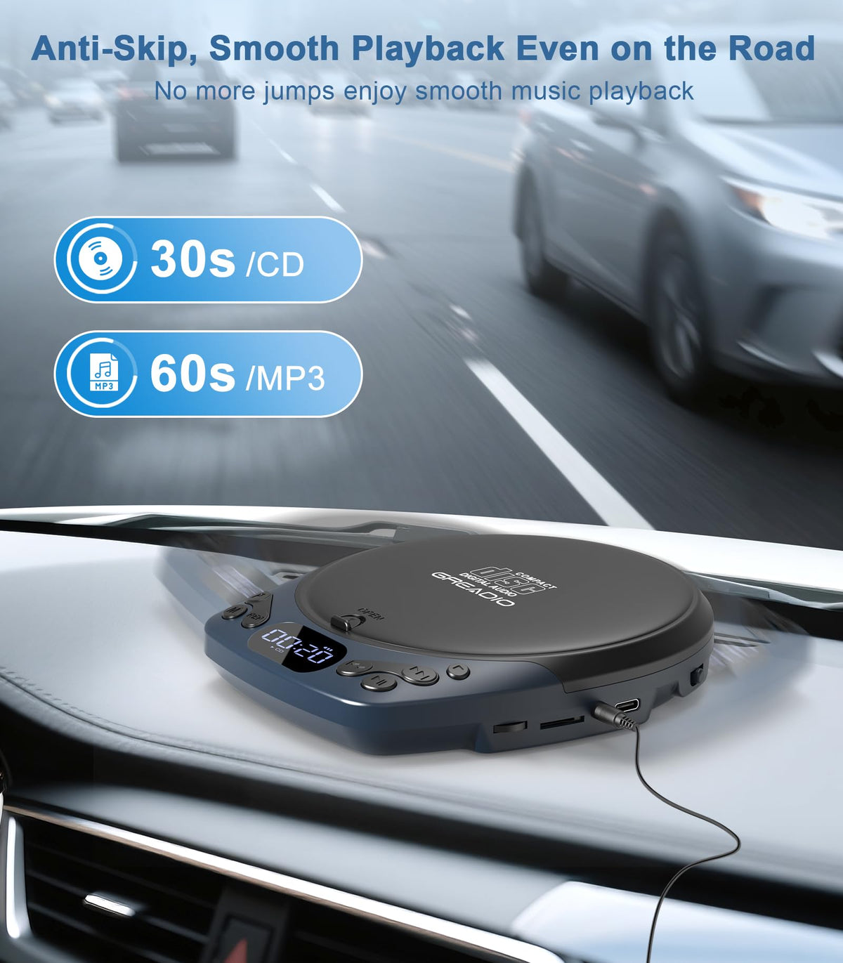 Portable CD Player with Headphones J510