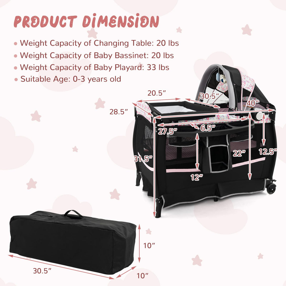 4 in 1 Portable Baby Playpen with Bassinet Q67112