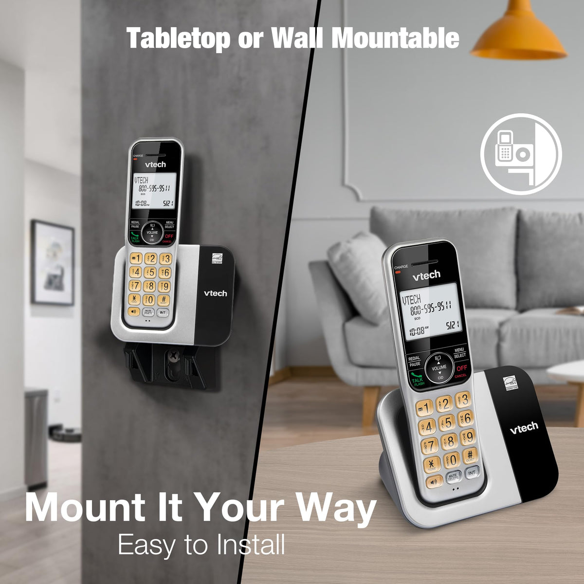 2-Handset Cordless Phone System with Call Block Z114
