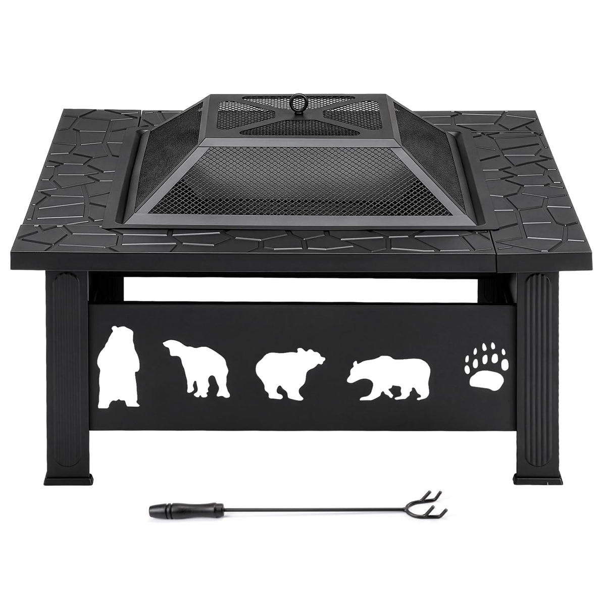 32" Outdoor Wood Burning Fire Pit Table A828