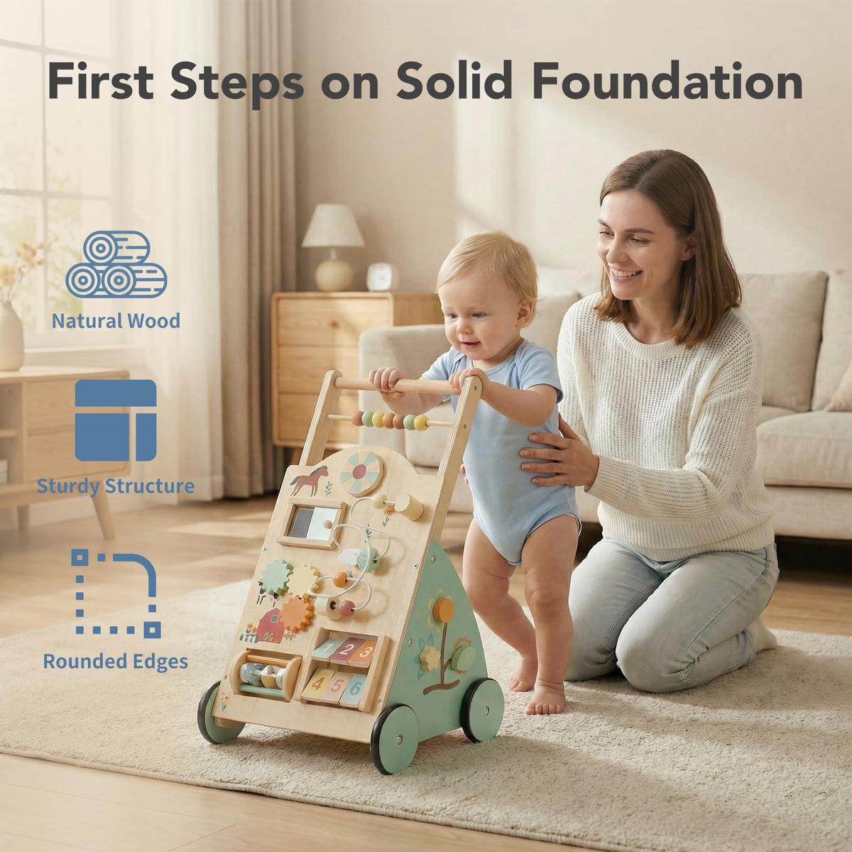Wooden Baby Walker with Activity Center U791