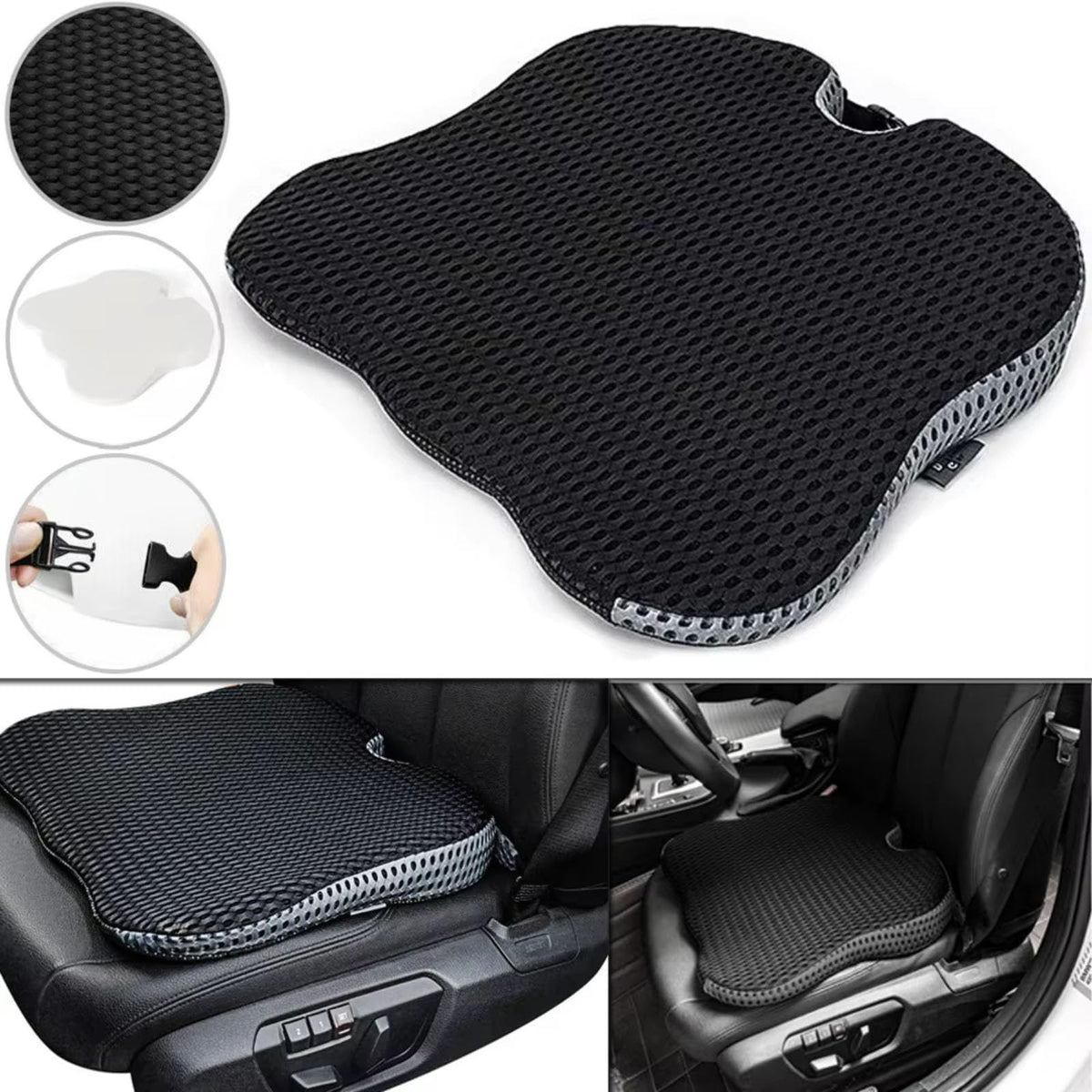 Black Memory Foam Car Seat Booster Cushion L150736