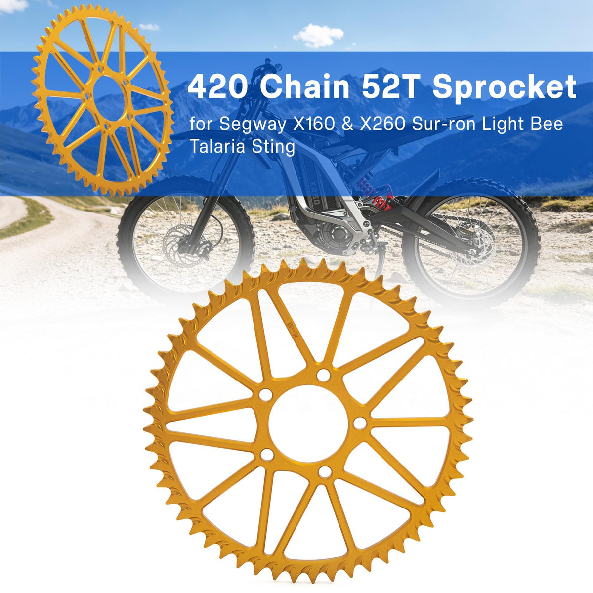 52T 420 Chain Gold Rear Sprocket W644