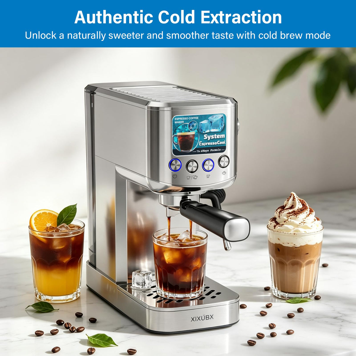 Cold Brew Espresso Machine with Milk Frother Z407