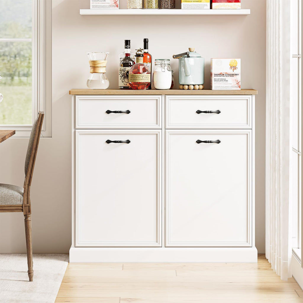 Double Tilt Out Trash Cabinet 20 gal White Y5588