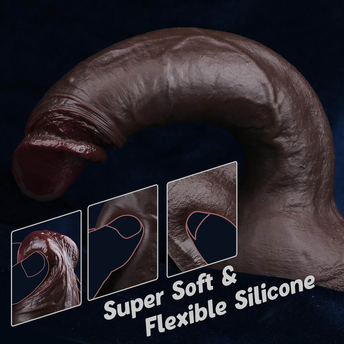 10 Inch Realistic Big Black Dildo B254