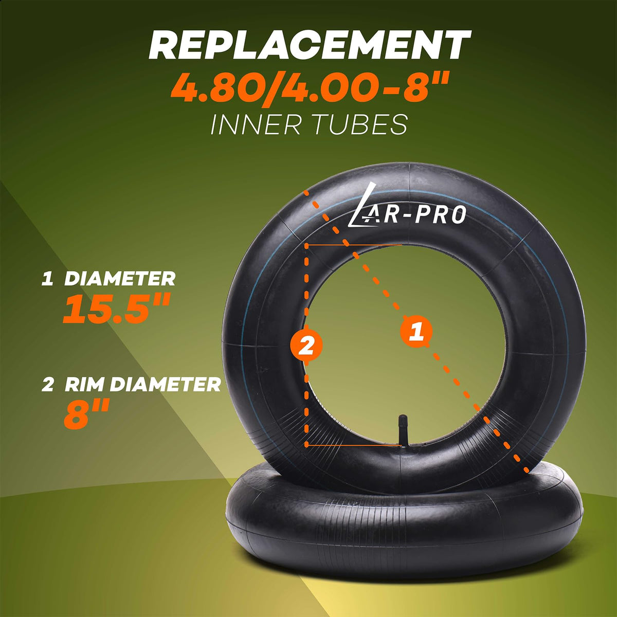 4.80/4.00-8" Inner Tube with TR-13 Straight Valve Stem (4-Pack) U212