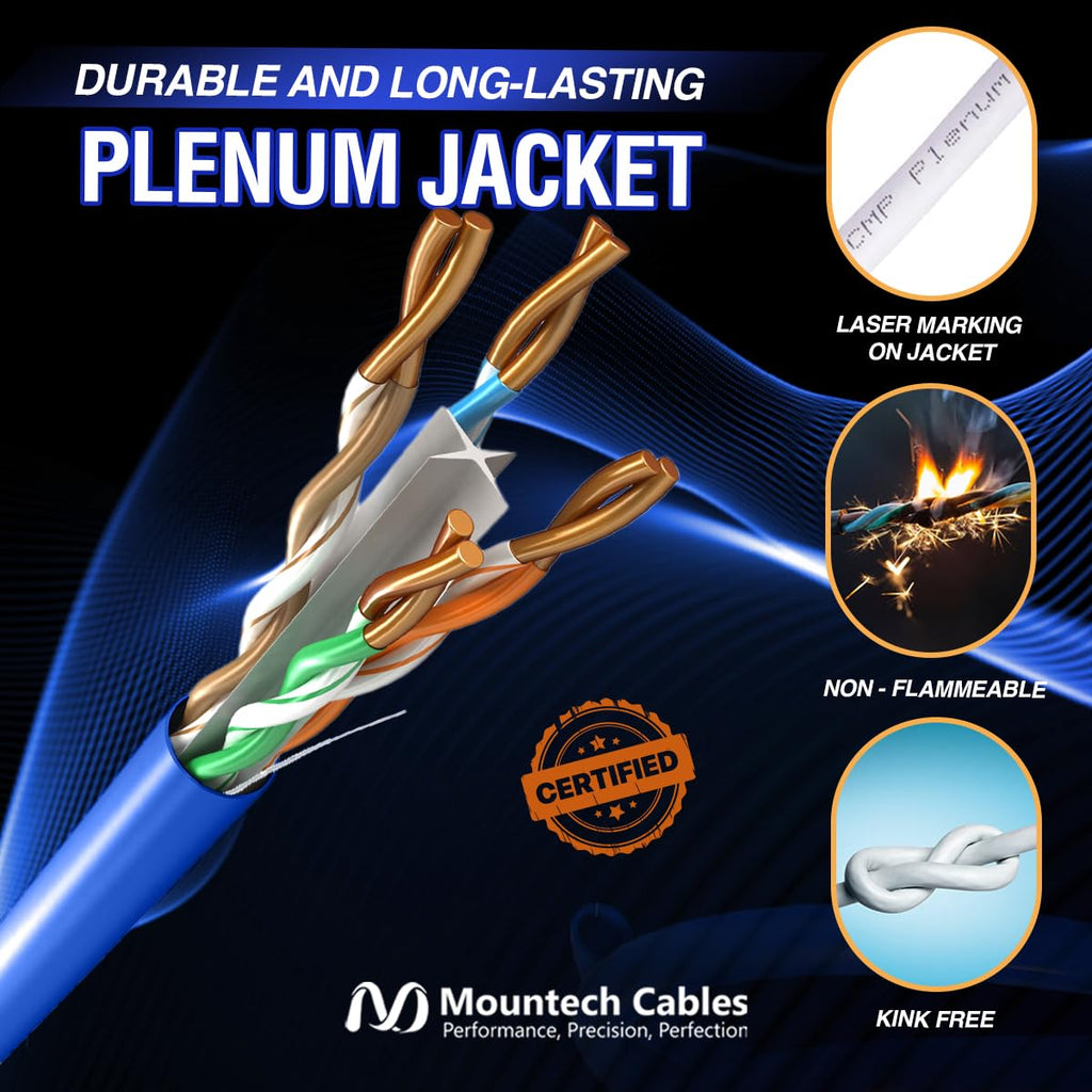 1000FT Blue Cat6 Plenum Ethernet Cable F72173
