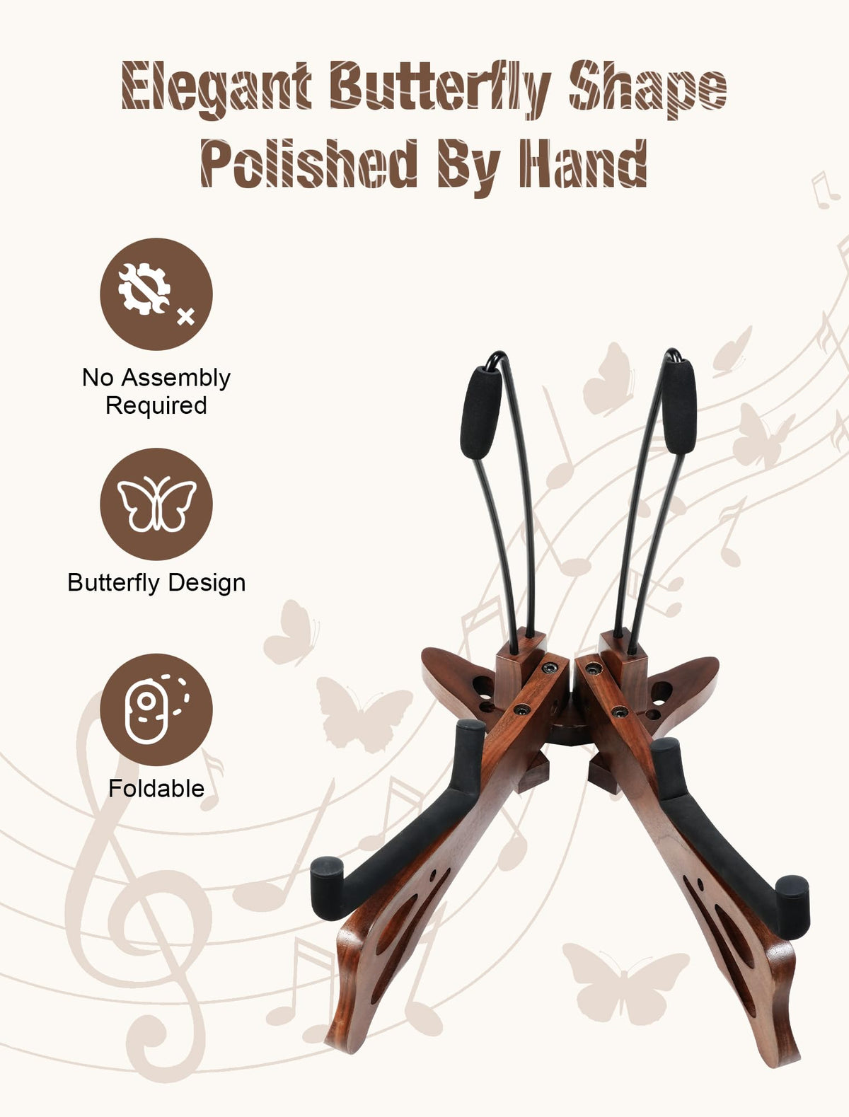 Walnut Cello Stand with Bow Holder M216736