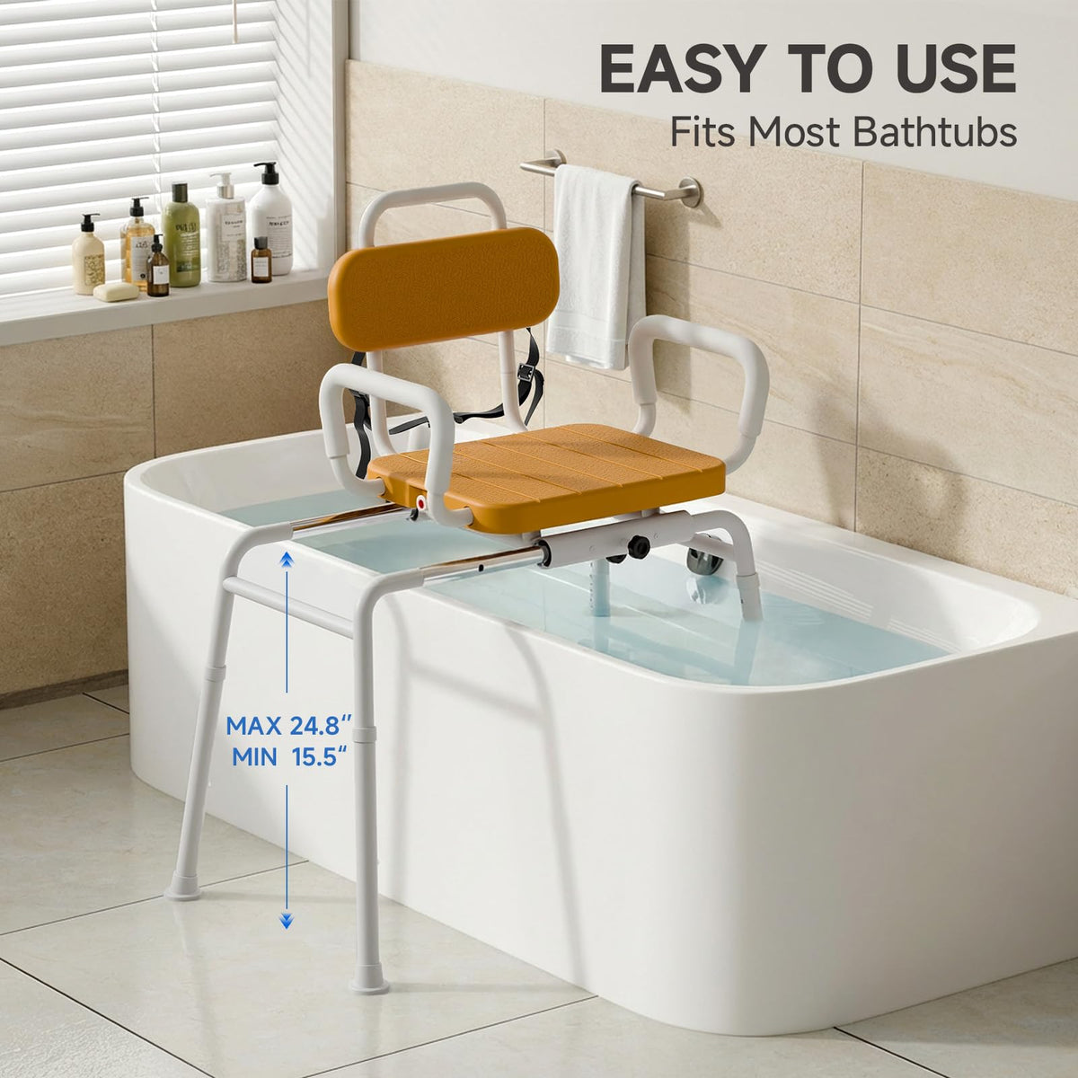Sliding Shower Chair with Swivel Seat H49008