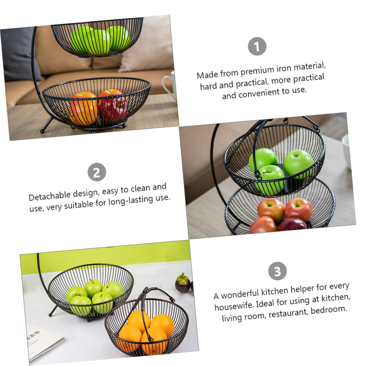 Double Layer Iron Fruit Basket C522
