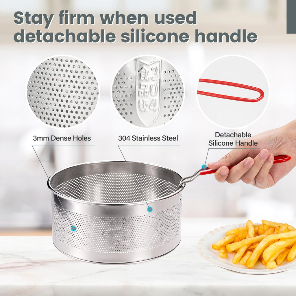 7.8 inches 304 Stainless Steel Deep Fryer Basket B593