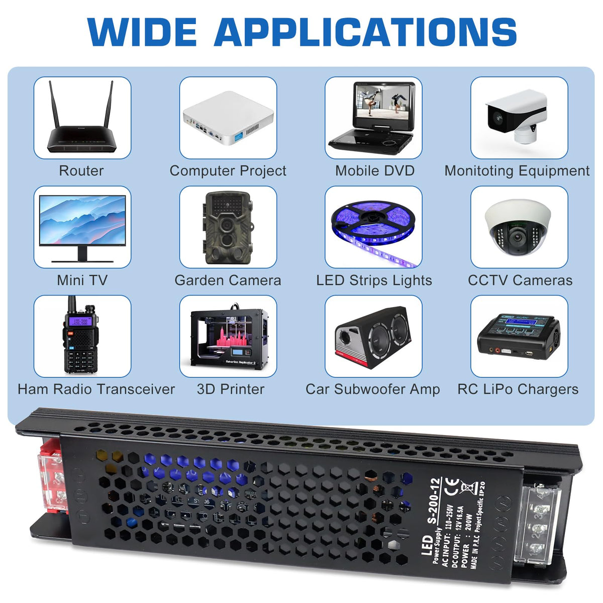 200W 12V LED Power Supply Y508