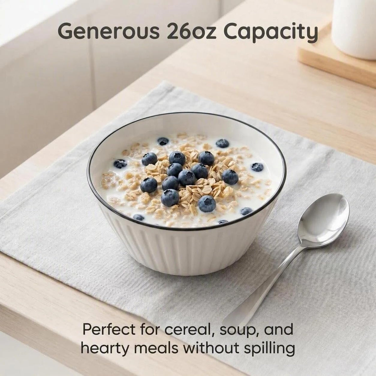 White Ceramic Serving Bowls Set of 4 J485341
