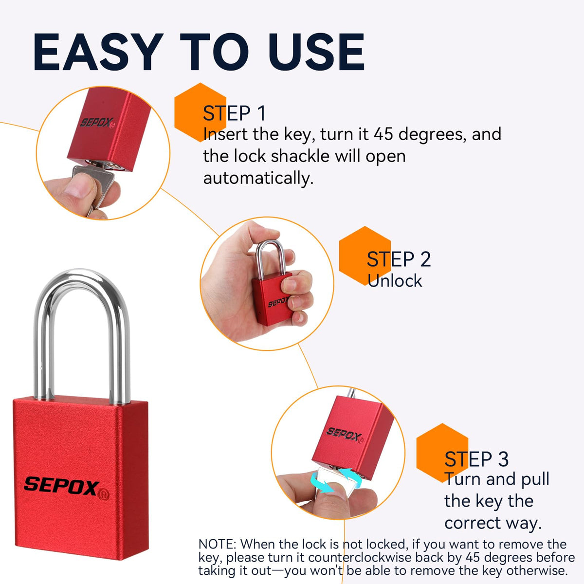 Red Aluminum Padlock Keyed Alike Y2810