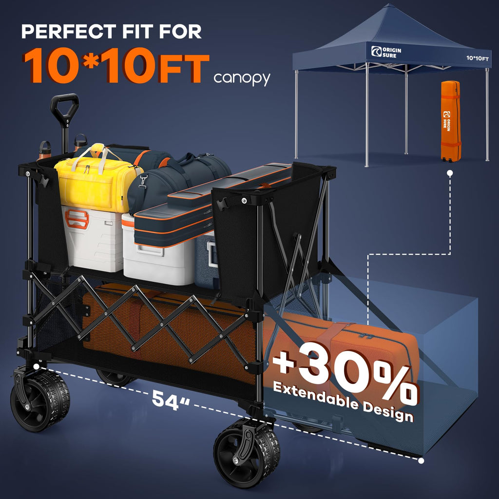 Foldable Double Decker Wagon, 560lbs, Black K56033