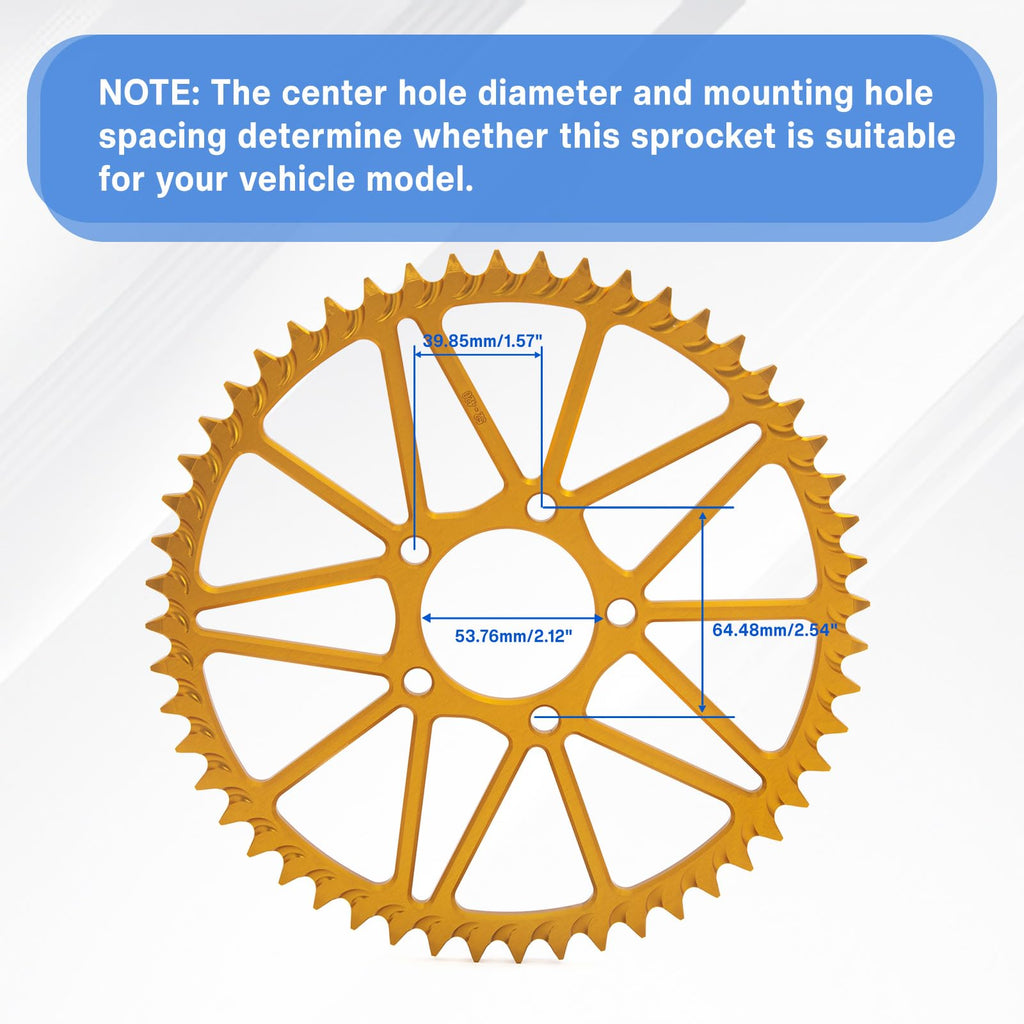 52T 420 Chain Gold Rear Sprocket W644