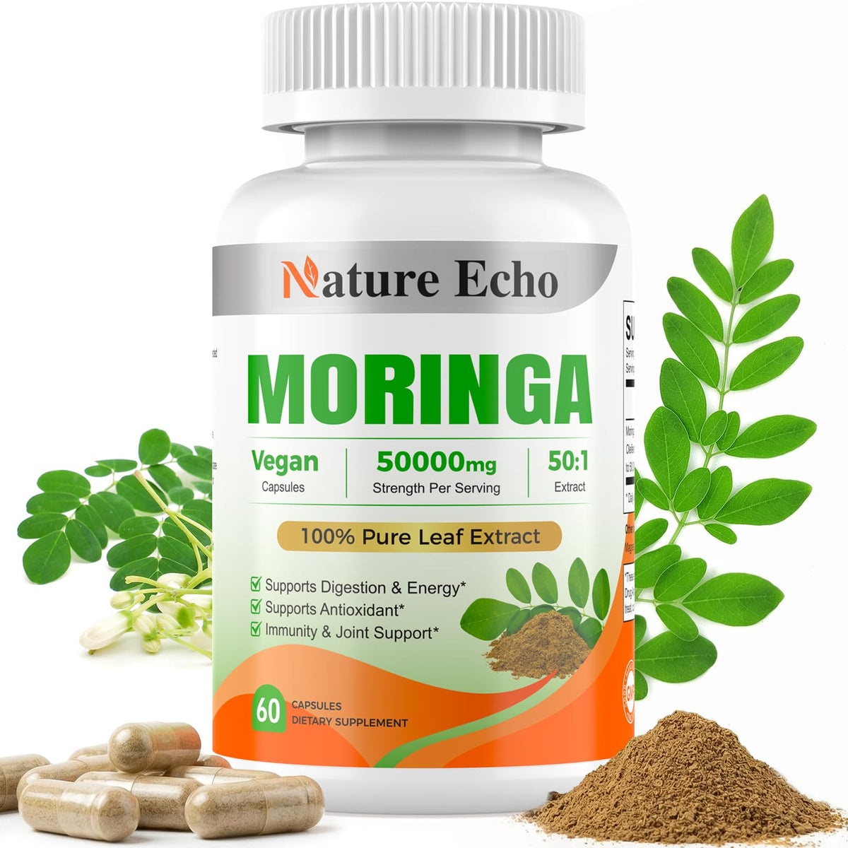 Moringa Capsules 1000mg 60 Count D1206