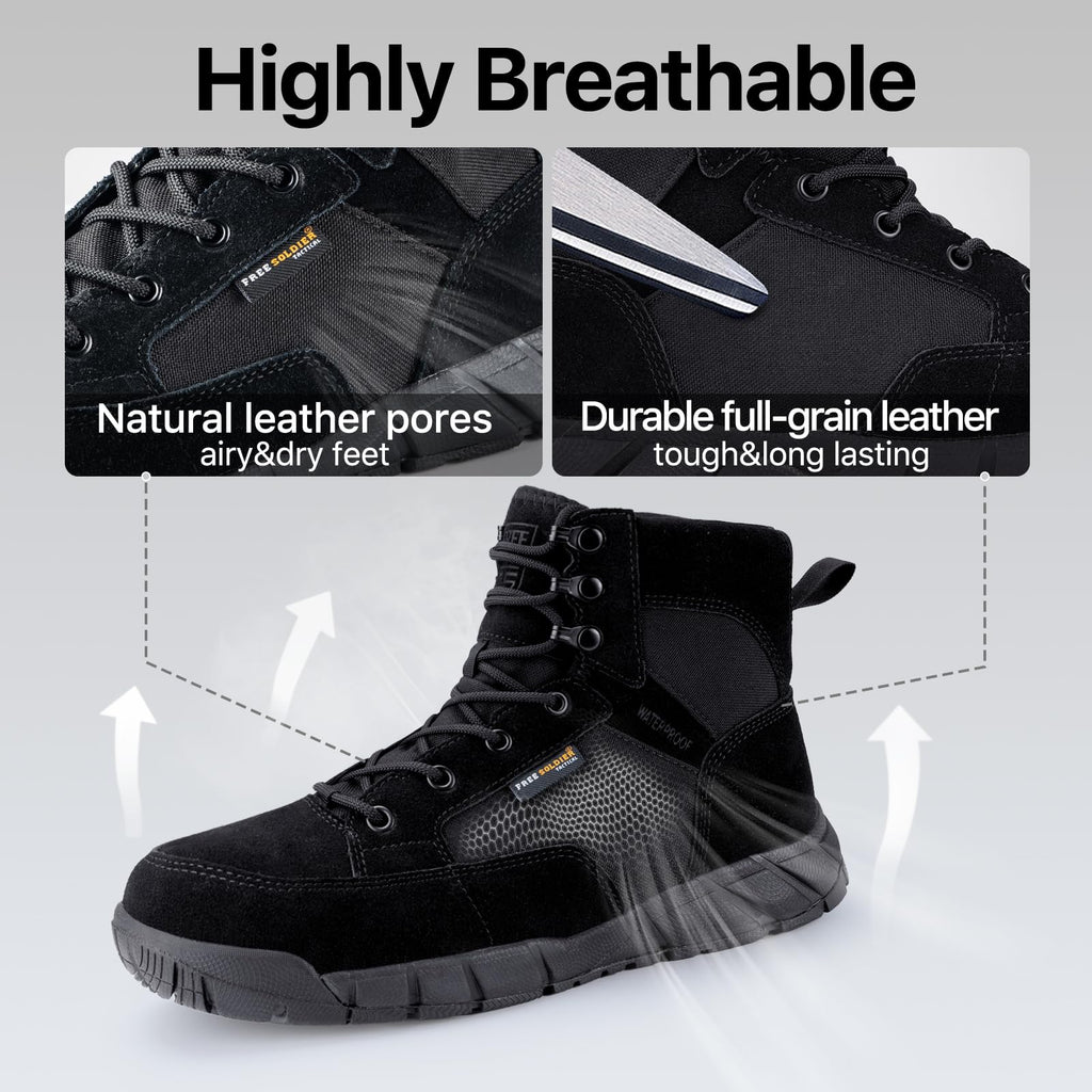Men's 6 Inches Lightweight Waterproof Suede Leather Work Boots X18871