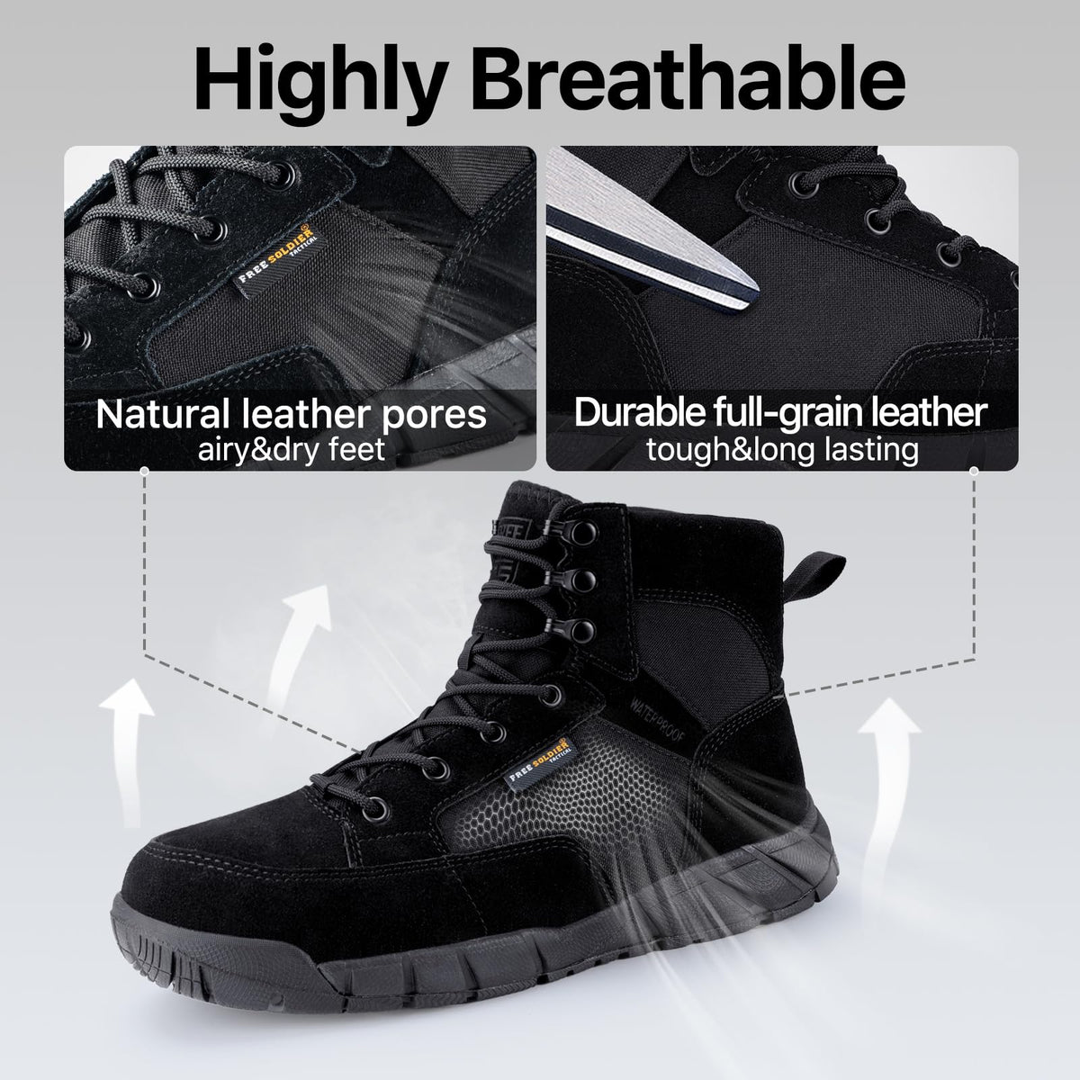 Men's 6 Inches Lightweight Waterproof Suede Leather Work Boots X18871