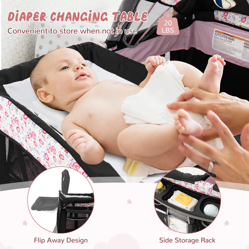 4 in 1 Portable Baby Playpen with Bassinet Q67112