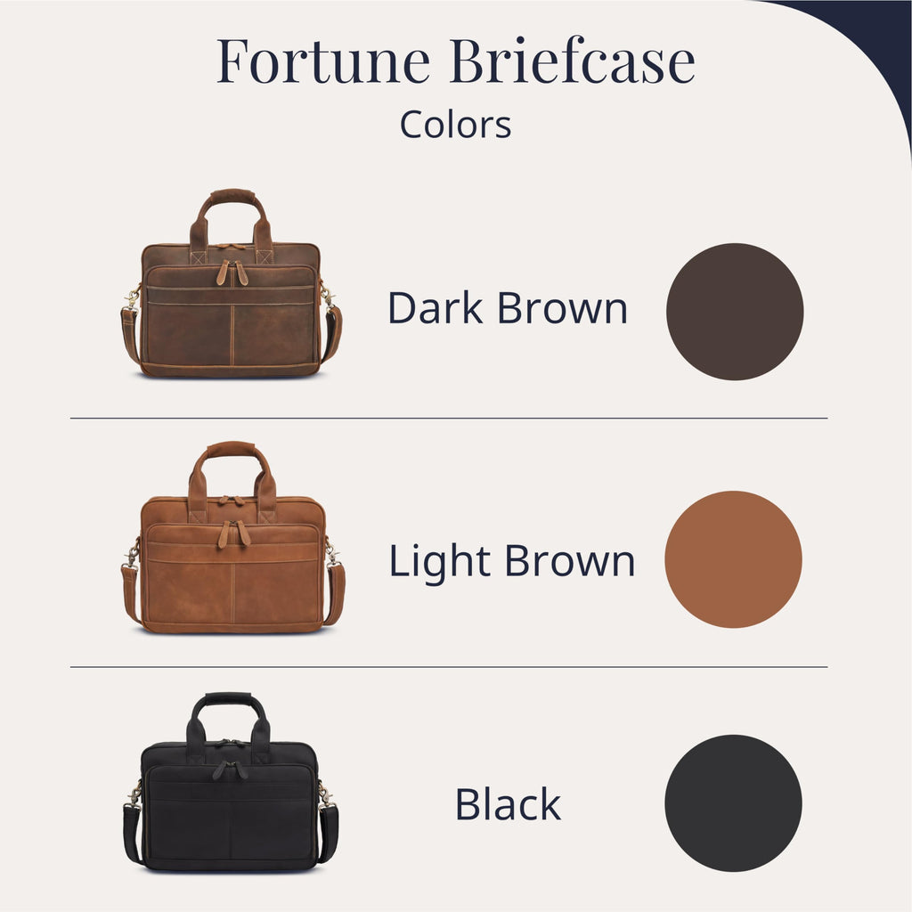 Full-Grain Leather Laptop Briefcase O7779