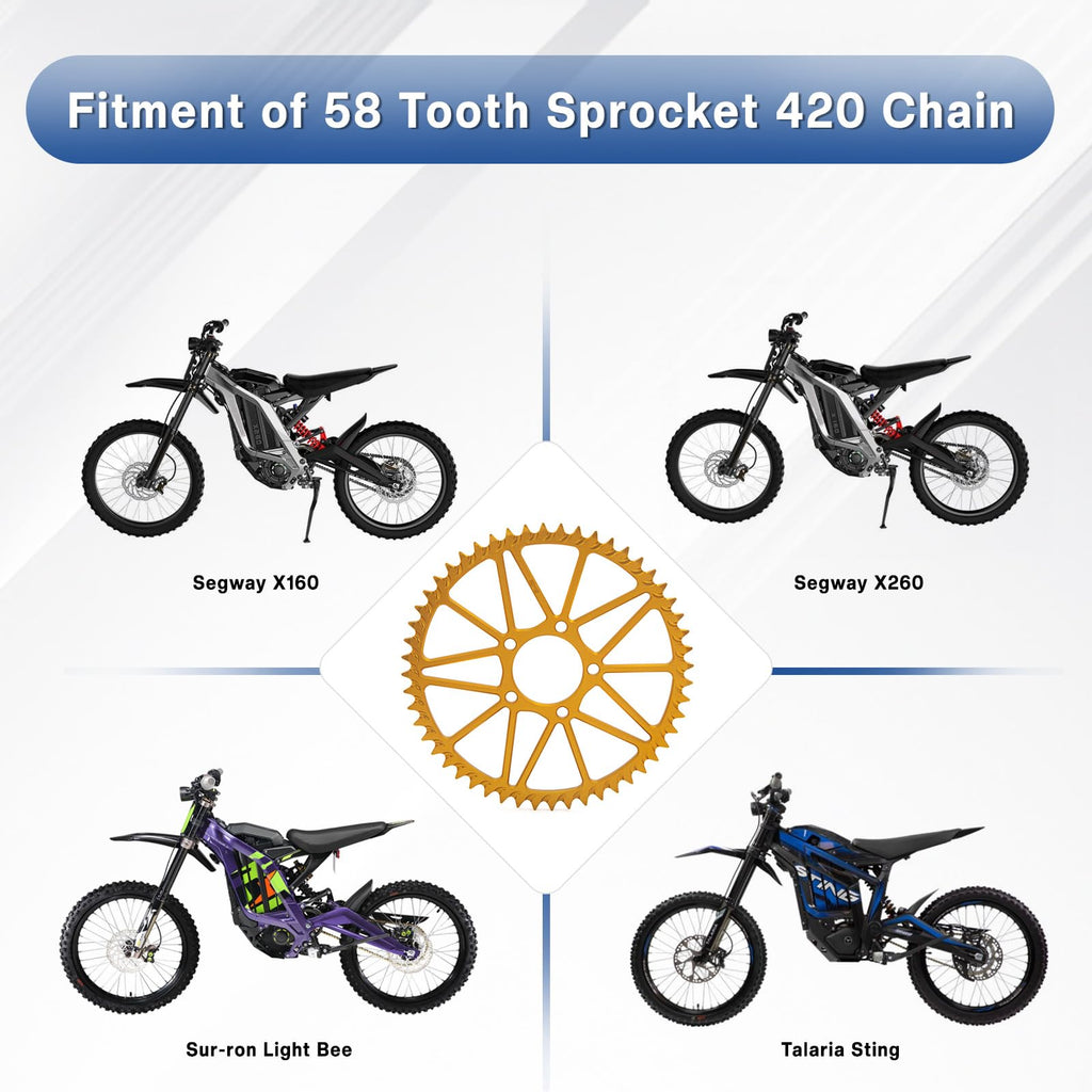 52T 420 Chain Gold Rear Sprocket W644